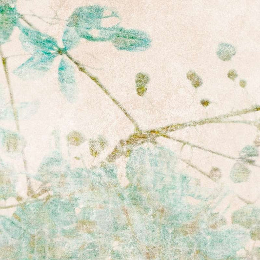 Turquoise Blossom Cascade - Custom Sized Wallpaper Mural (per m2)