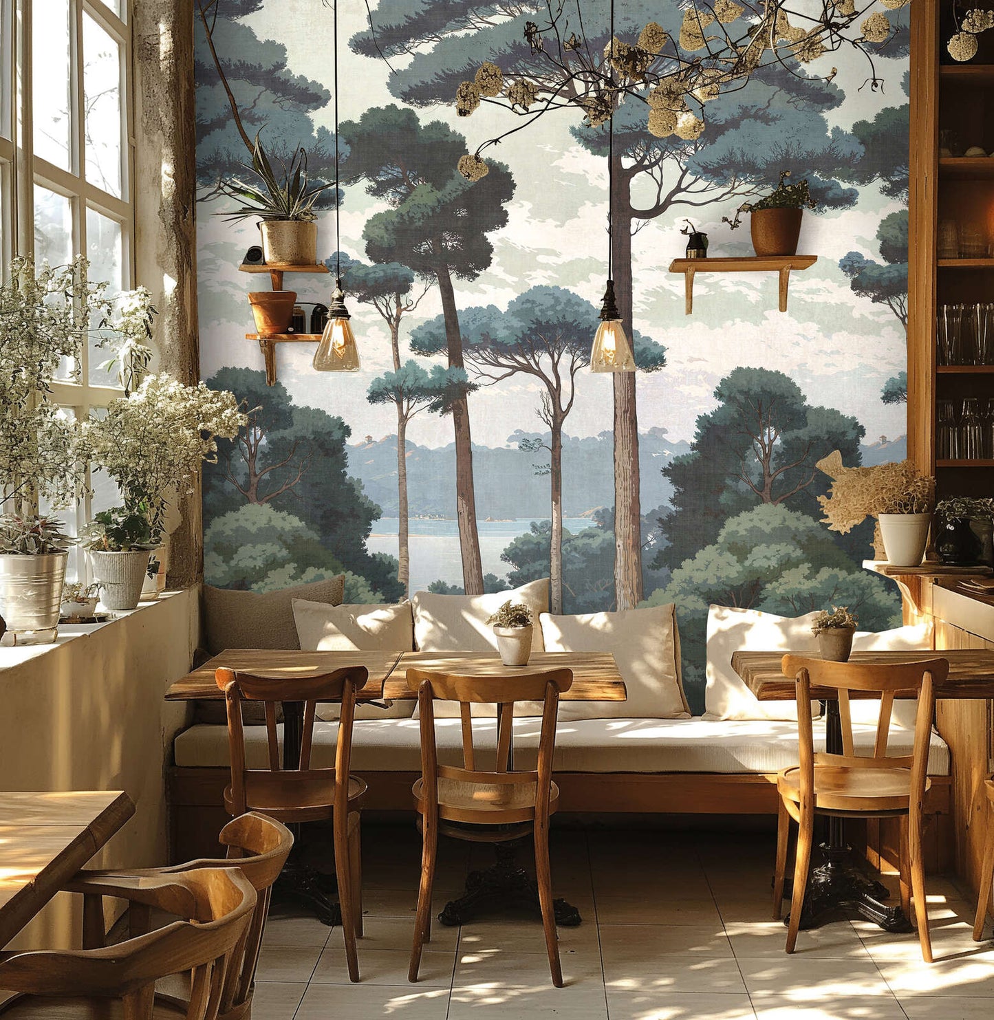 The Wall 4 - Hybrid Wallpaper Mural - Hot Spots - Blue Forest