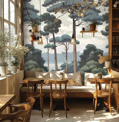 The Wall 4 - Hybrid Wallpaper Mural - Hot Spots - Blue Forest