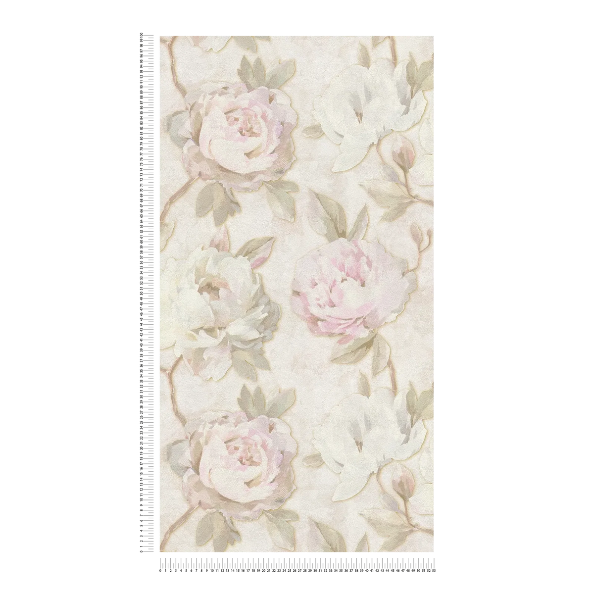 Rosalie Faded Rose Vinyl Wallpaper – Sage/Blush