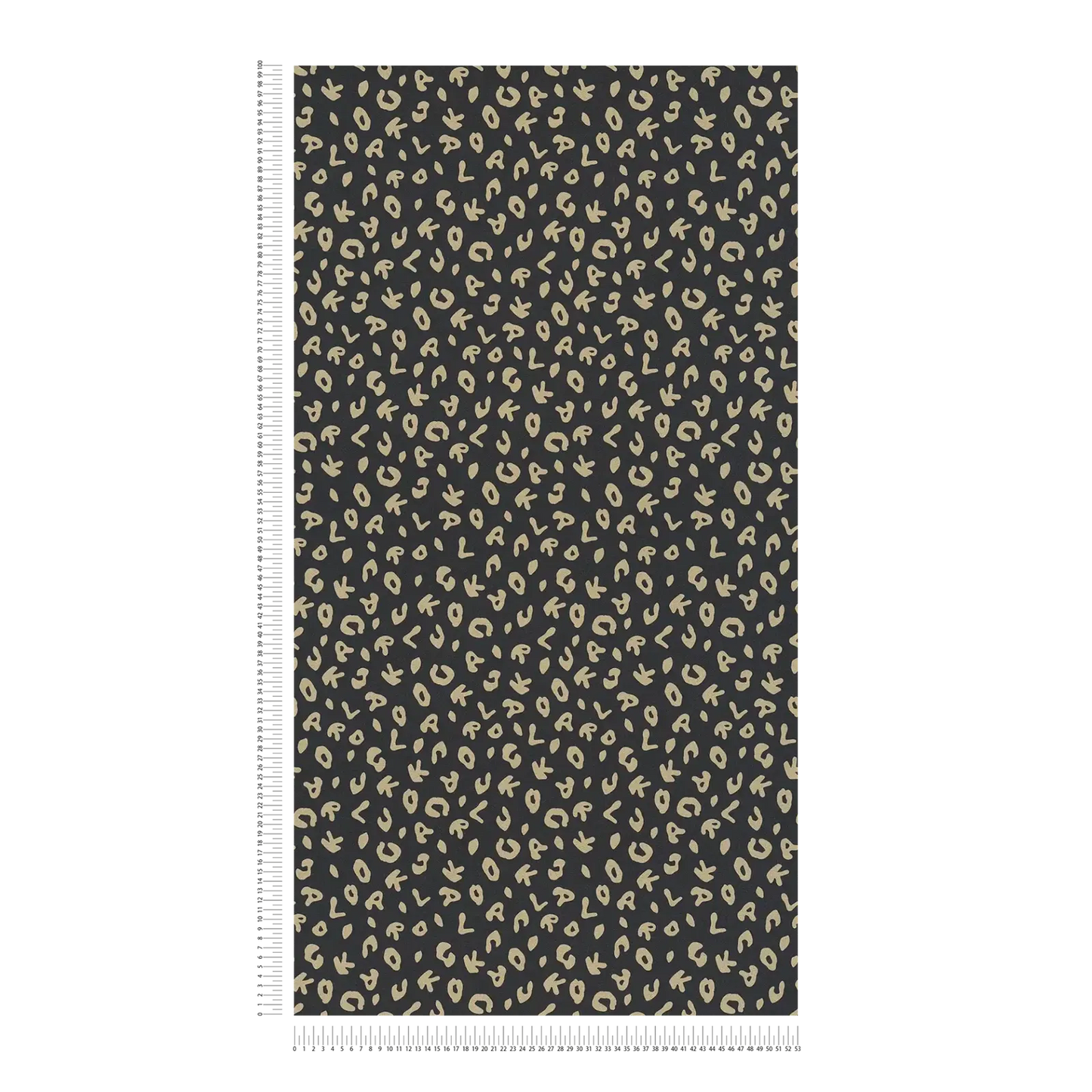 Leopard Alphabet Heavy Weight Wallpaper - Black - Discontinuing