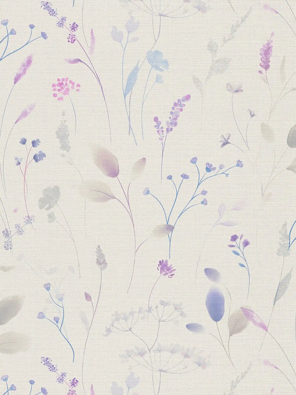 Sample – Wisp Wildflower Wallpaper – Lilac