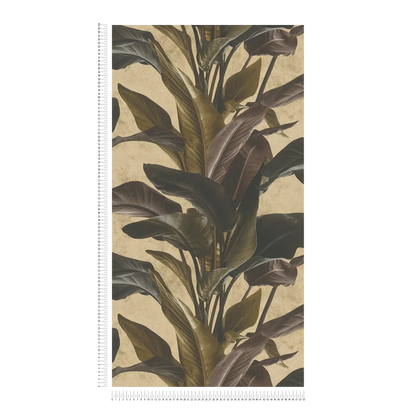 Banana Tropical Wallpaper - Brown + Gold