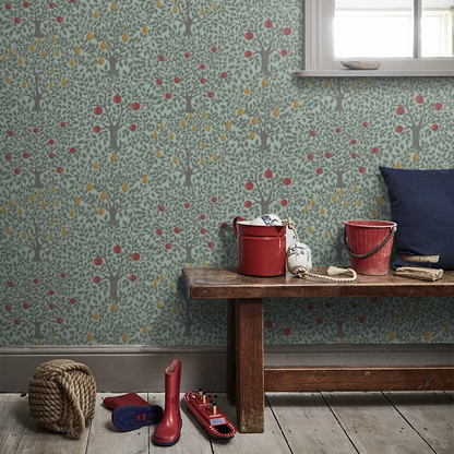 Pomona Pear Wallpaper - Green