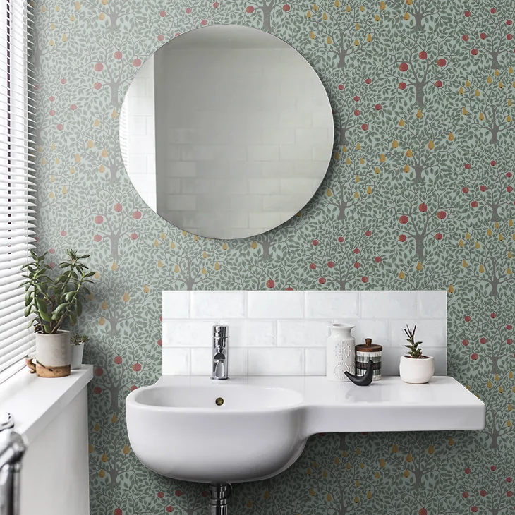 Pomona Pear Wallpaper - Green