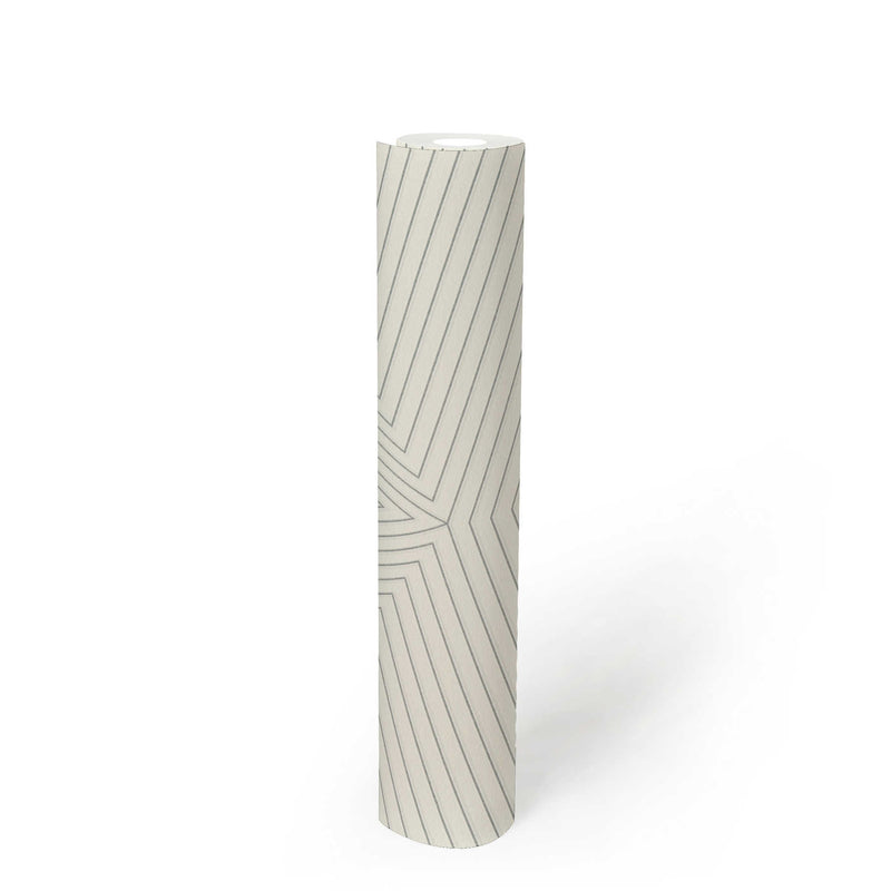 Geometric Paris Wallpaper - Silver/White