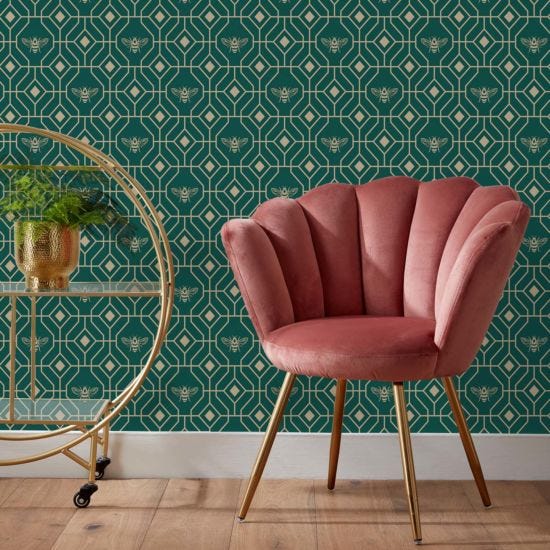 Art Deco Bee Wallpaper - 3 Colours
