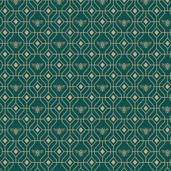 Art Deco Bee Wallpaper - 3 Colours