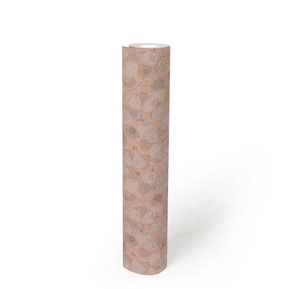 Leafy Heart - Wallpaper - Pink
