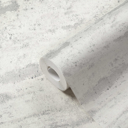 Tibo Grunge, rustic plaster look Wallpaper - White/Grey