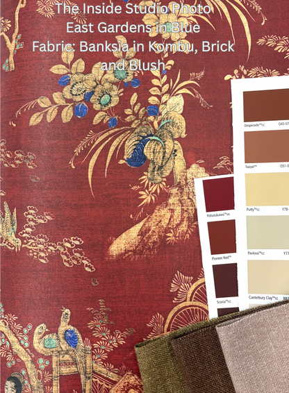 East Gardens Wallpaper - Brick Red