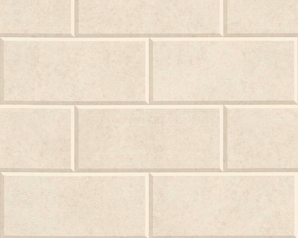 Sample - Solid Bricks Wallpaper (Versace 3 Collection) - Cream