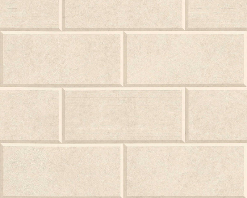 Solid Bricks Wallpaper (Versace 3 Collection) - Cream
