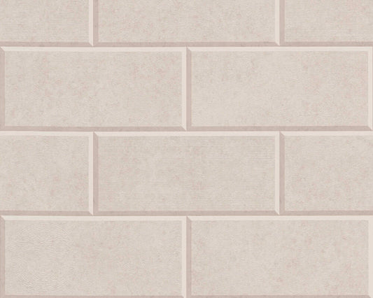 Solid Bricks Wallpaper (Versace 3 Collection) - Beige