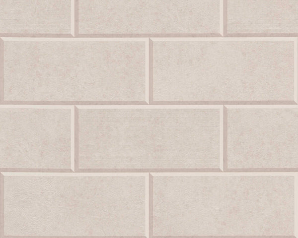 Sample - Solid Bricks Wallpaper (Versace 3 Collection) - Beige