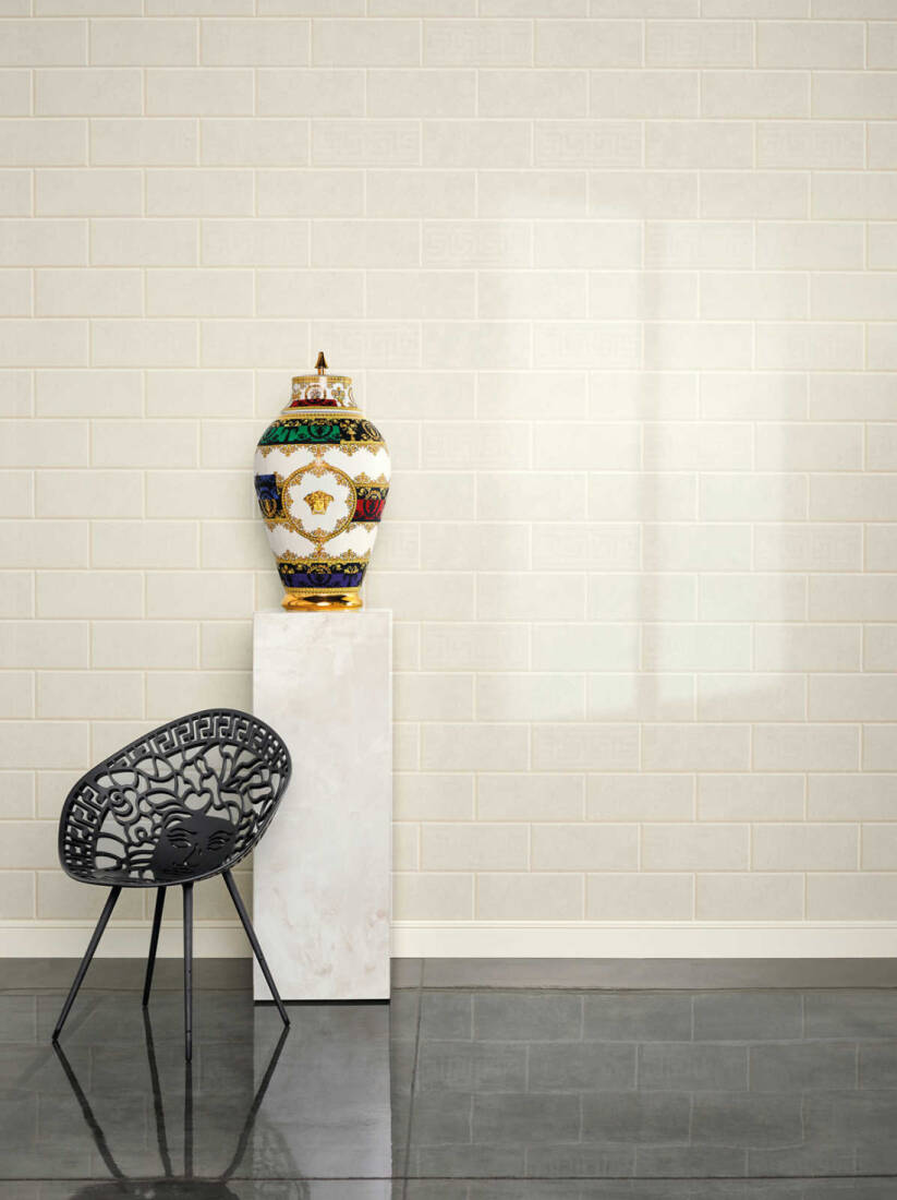 Solid Bricks Wallpaper (Versace 3 Collection) - Off White