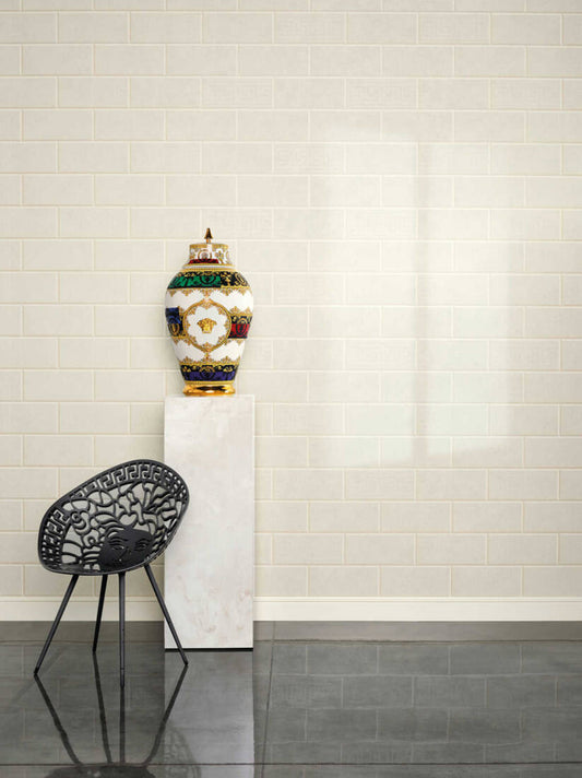 Solid Bricks Wallpaper (Versace 3 Collection) - Off White