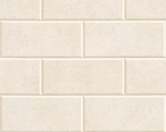 Solid Bricks Wallpaper (Versace 3 Collection) - Off White