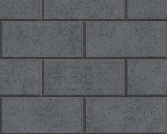 Solid Bricks Wallpaper (Versace 3 Collection) - Midnight