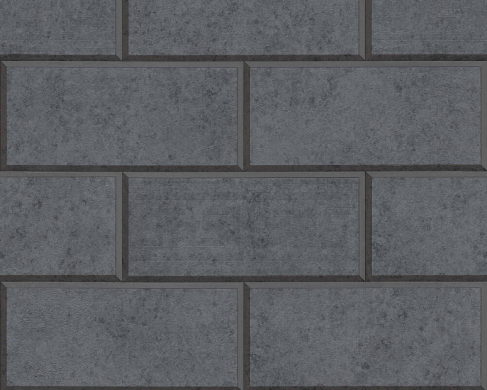 Sample - Solid Bricks Wallpaper (Versace 3 Collection) - Midnight