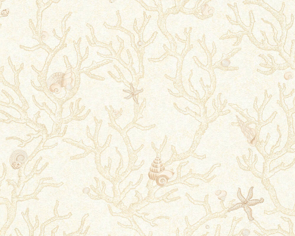Sample - Coral Branches Wallpaper (Versace 3 Collection) - Cream