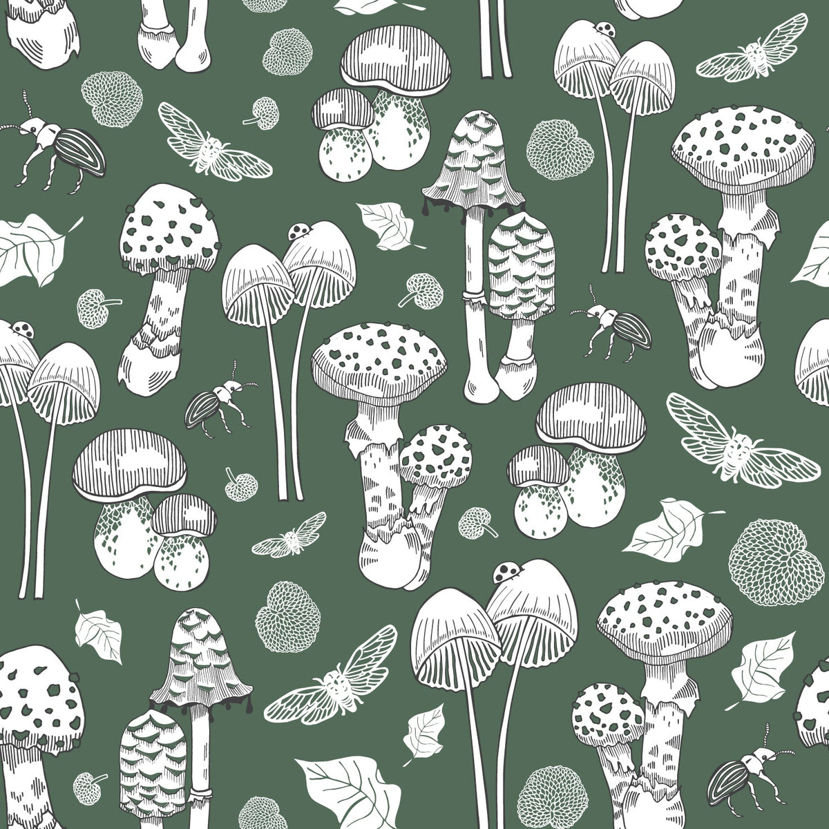 Sample - Fungi - NZ Wallpaper - Green