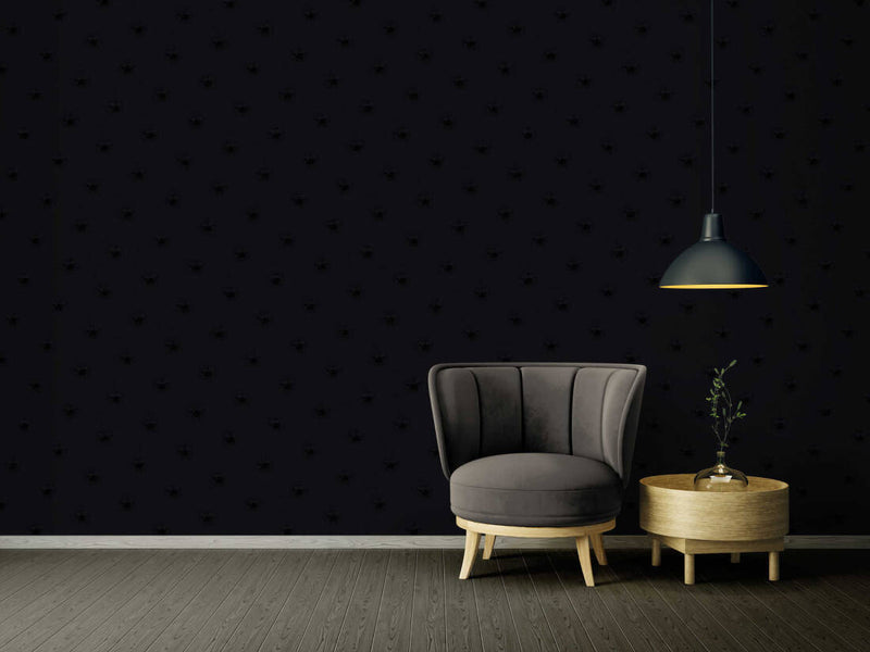 Medusa Heads Wallpaper (Versace 3 Collection) - Black