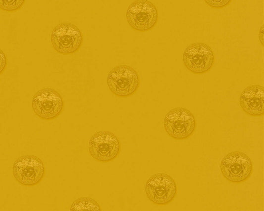 Medusa Heads Wallpaper  - Yellow Gold - Discontinuing