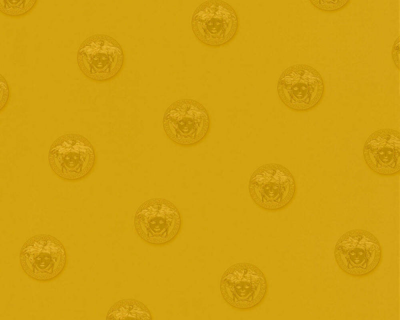 Medusa Heads Wallpaper (Versace 3 Collection) - Yellow