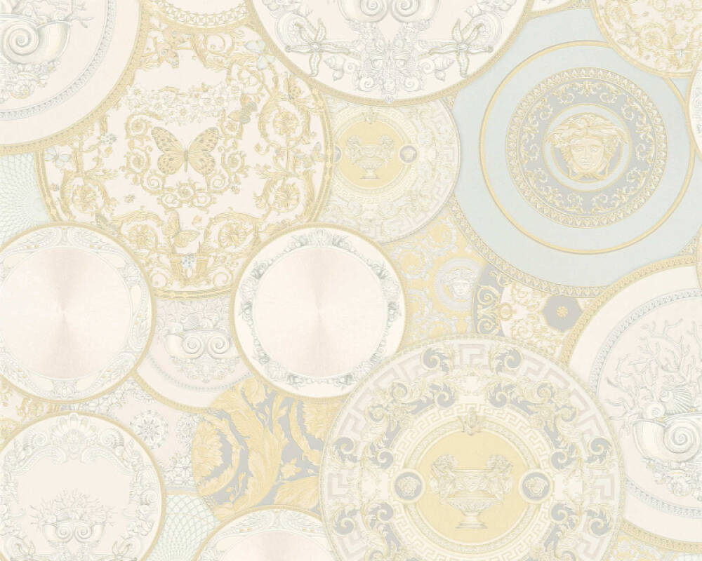 Sample - Plates Of Versace Wallpaper (Versace 3 Collection) - Cream