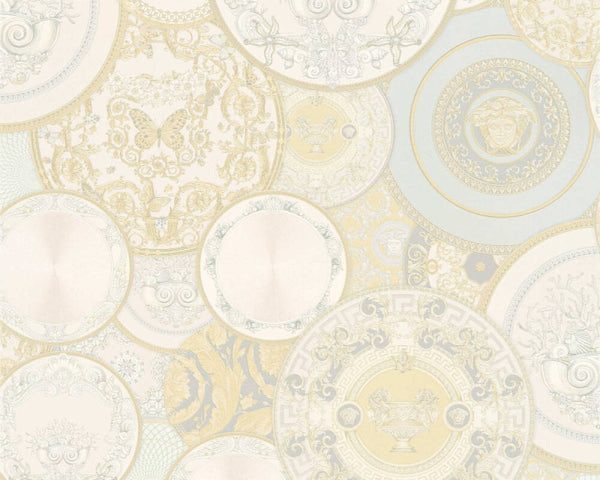 Sample - Plates Of Versace Wallpaper (Versace 3 Collection) - Cream