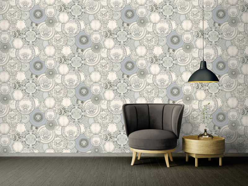 Plates Of Versace Wallpaper (Versace 3 Collection) - Grey