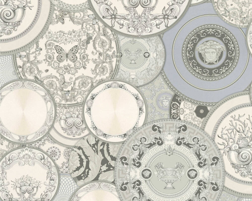 Plates Of Versace Wallpaper (Versace 3 Collection) - Grey