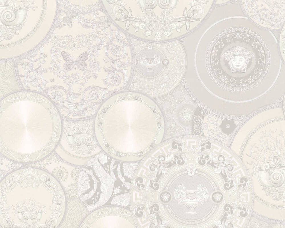 Sample - Plates Of Versace Wallpaper (Versace 3 Collection) - White