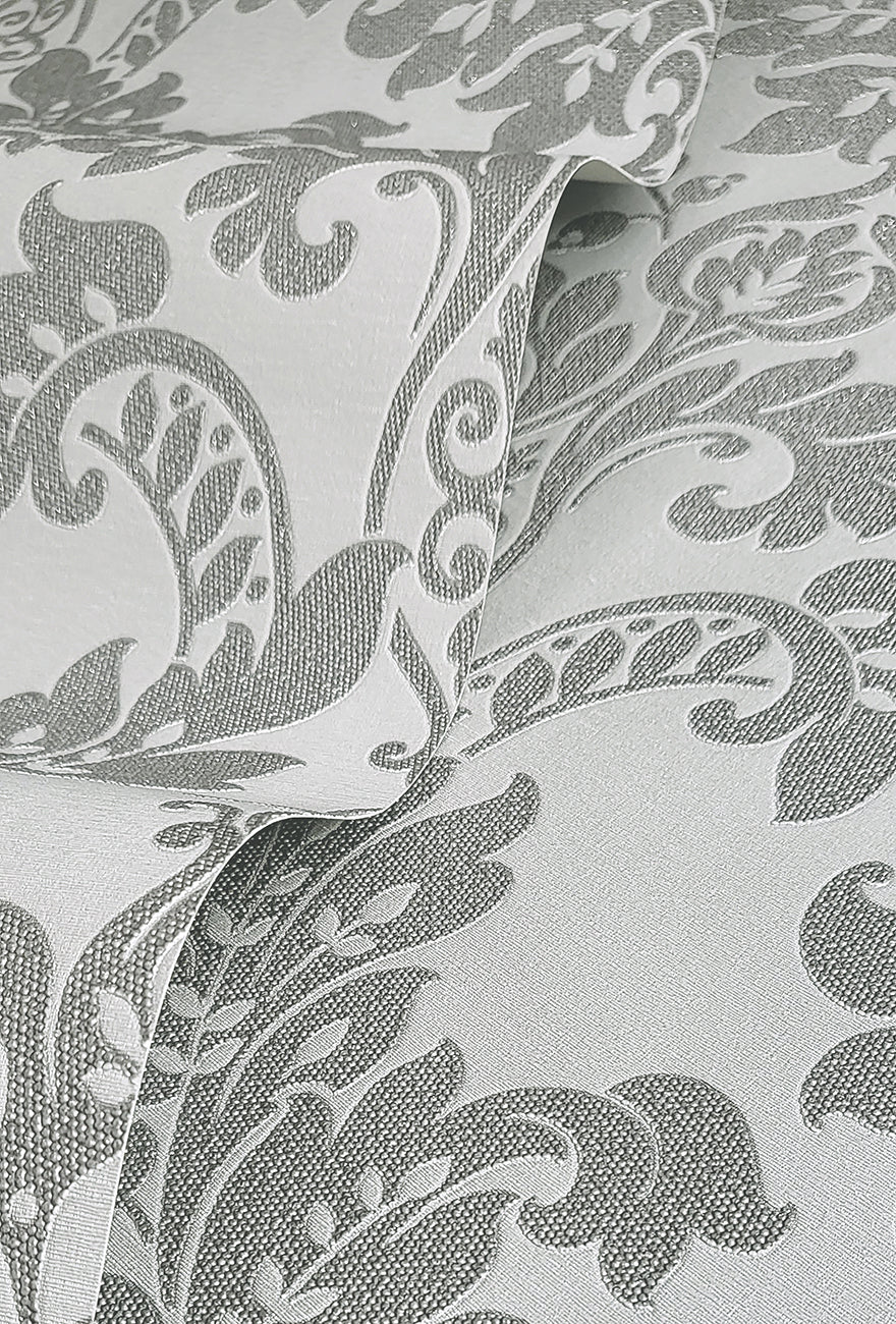 Clara Luxurious Wallpaper -  Grey