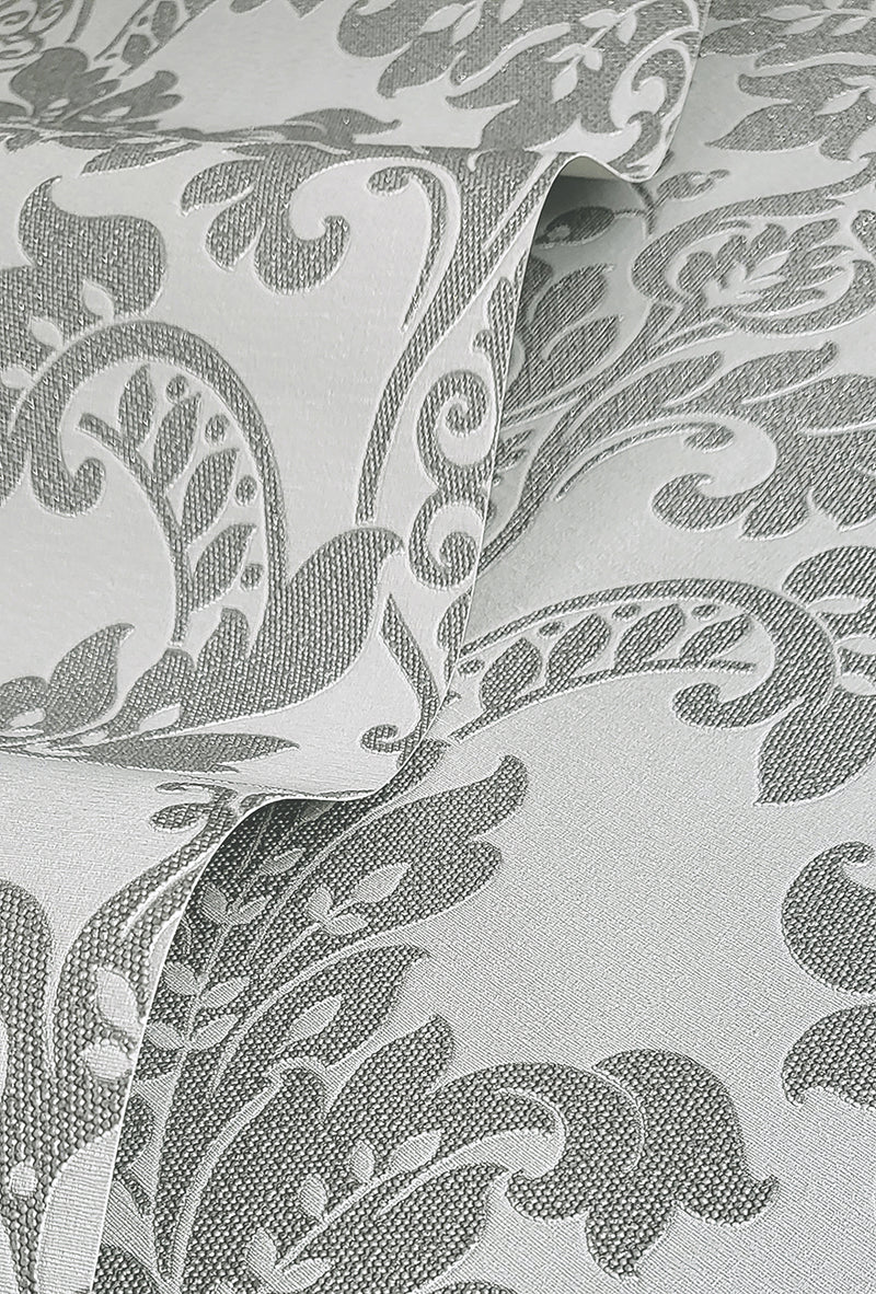 Clara Luxurious Wallpaper -  Grey