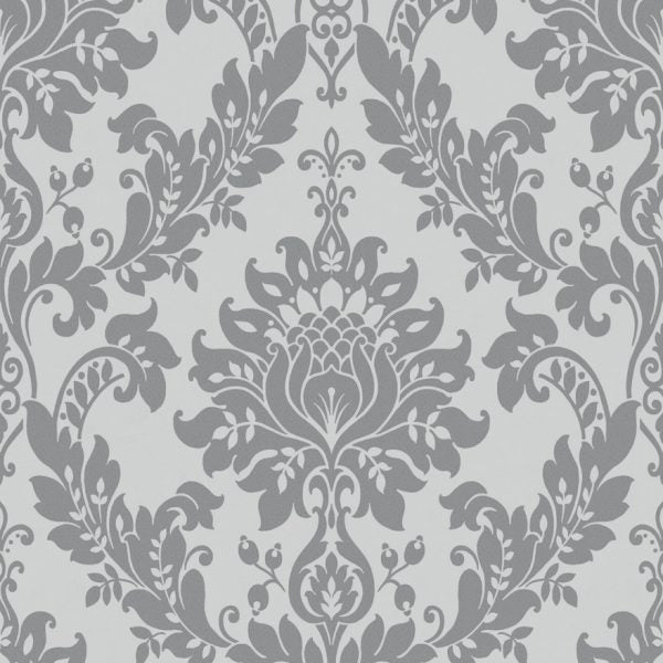 Clara Luxurious Wallpaper -  Grey
