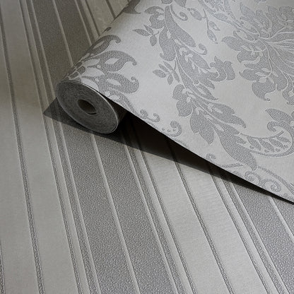 Clara Luxurious Wallpaper -  Grey