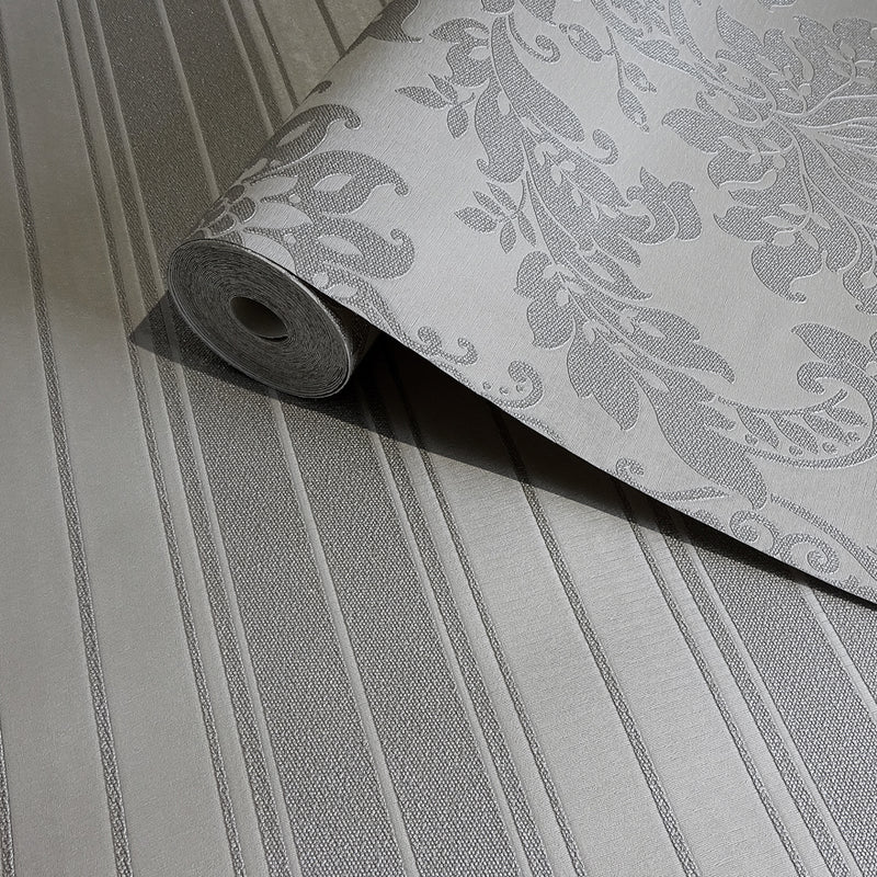 Clara Luxurious Wallpaper -  Grey