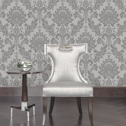 Clara Luxurious Wallpaper -  Grey