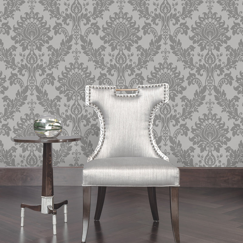 Clara Luxurious Wallpaper -  Grey
