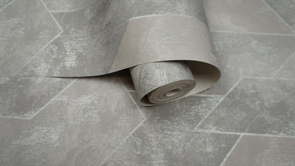Zarci - Geometric Marble Wallpaper - Grey/Silver - Last 4 Rolls