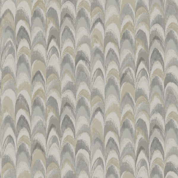 Ruba - Peacock feathers Wallpaper - Grey