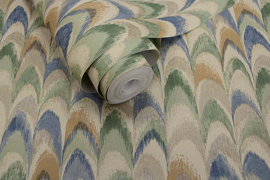 Ruba - Peacock feathers Wallpaper - Multi-Coloured - LAST 6 ROLLS
