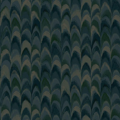 Ruba - Peacock feathers Wallpaper - Teal - Last 29 Rolls Due July