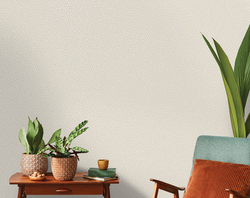 Pinto Spots Wallpaper - Cream
