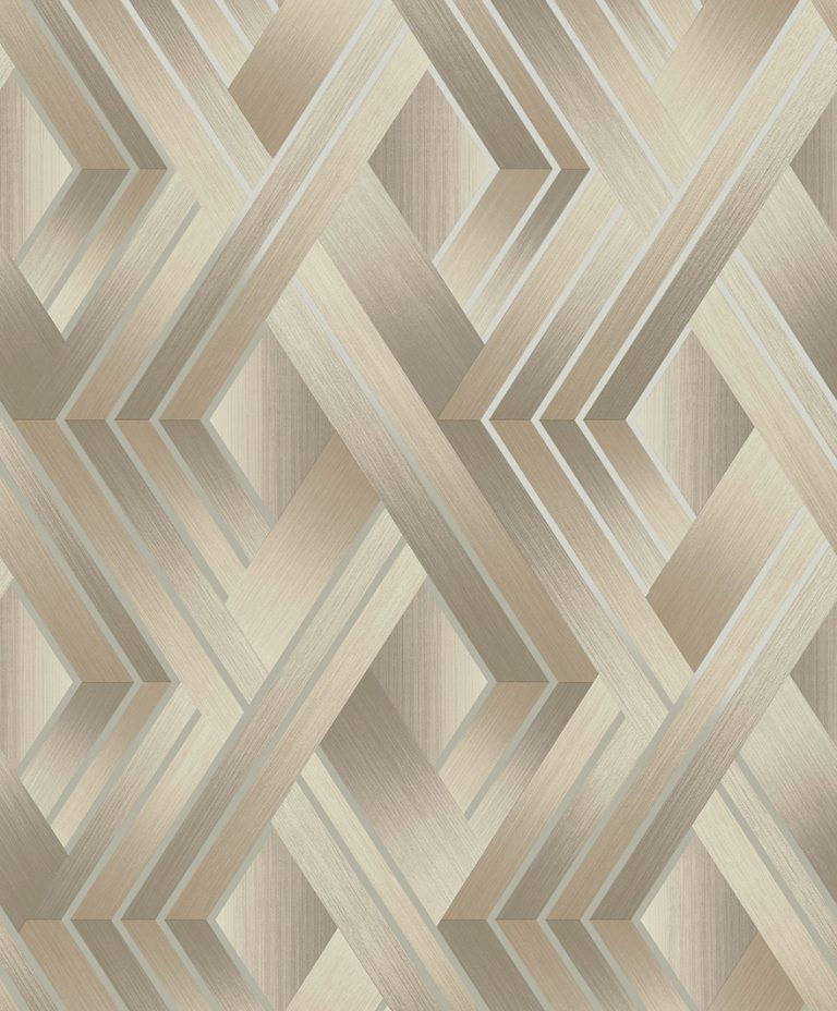 Tranquilo - Retro Geometric Wallpaper - Taupe/Grey- Last 14 Rolls