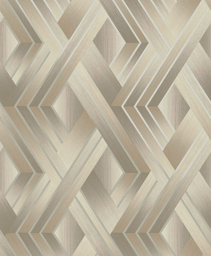 Tranquilo - Retro Geometric Wallpaper - Taupe/Grey- Last 14 Rolls