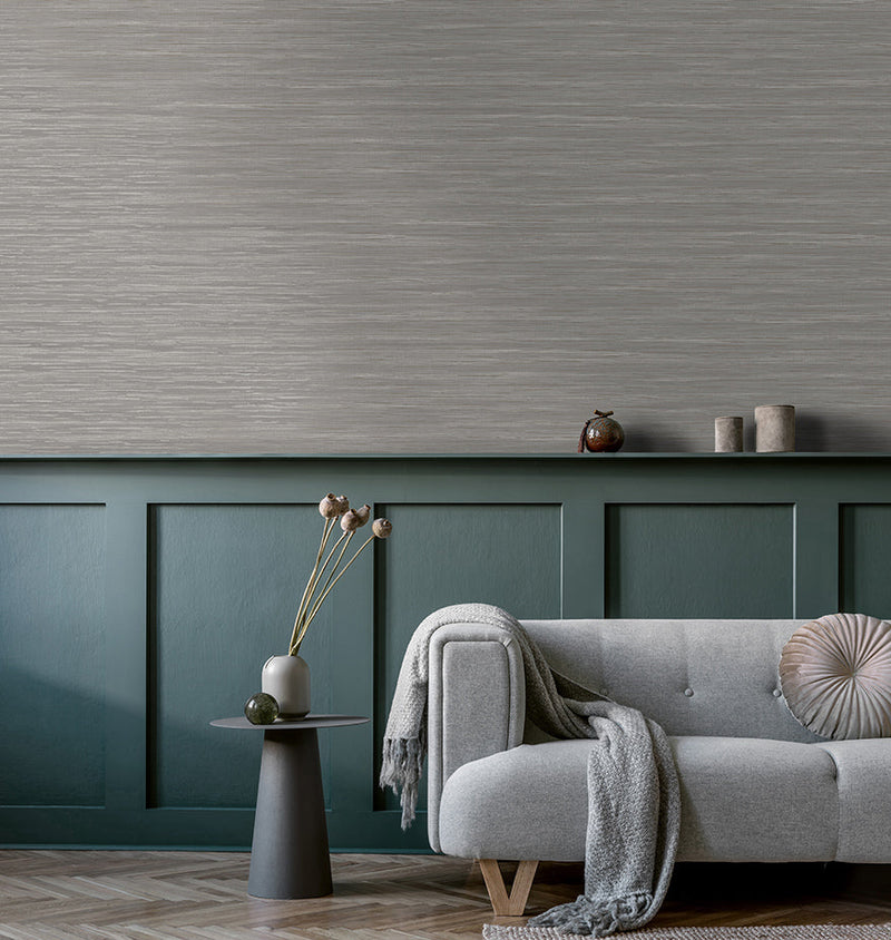 Vardo - Faux Grasscloth Wallpaper - Grey Discontinuing- Discontinuing