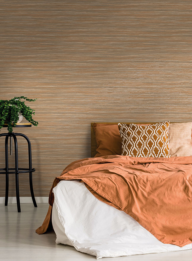 Vardo - faux Grasscloth Wallpaper - Orange